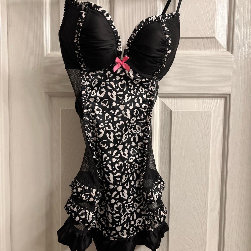 Victoria’s Secret leopard print lingerie teddy